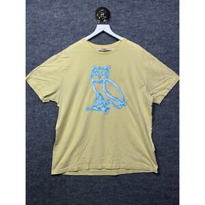Octobers Very Own Water Owl T-Shirt Men's Yellow Graphic Crewneck Classic - XL